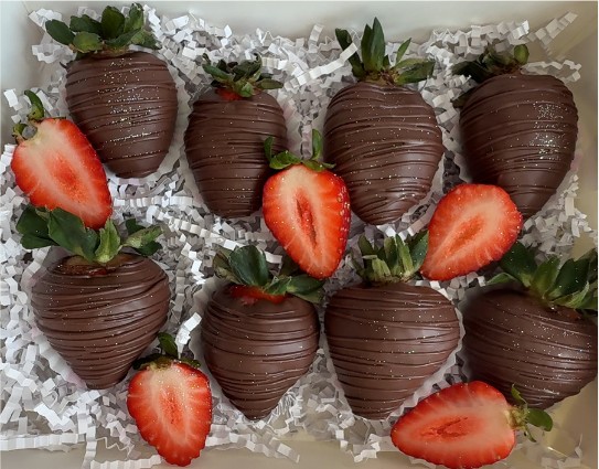 Caja de 8 Fresas con Chocolate